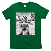 Funny Reindeer Selfie Christmas T-Shirt