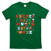 Teacher Christmas Alphabet Back To School Holiday Learning T-Shirt