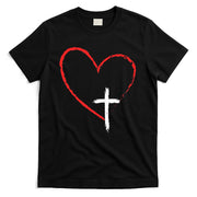 Christian Faith Love Heart Jesus God Cross T-Shirt