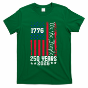 250th Anniversary American Flag 250 Years Birthday T-Shirt - Green