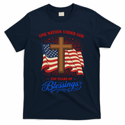 250th Anniversary One Nation Under God 250 Years Of Blessings America Flag T-Shirt - Navy