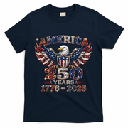 250th Anniversary USA 4th Of July Patriotic Eagle 1776-2026 T-Shirt - Navy