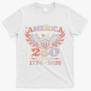 250th Anniversary USA 4th Of July Patriotic Eagle 1776-2026 T-Shirt - White