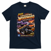2026 Cruising Woodward M1 - 1970s Horsepower Decade Edition T-Shirt - Navy Blue