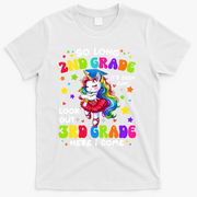 2nd Grade Graduation Girl 3rd Grade Here I Come Unicorn Grad  T-Shirt - White