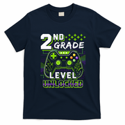 2nd Grade Level Unlocked Gamer Back To School T-Shirt - Navy Blue