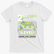 2nd Grade Level Unlocked Gamer Back To School T-Shirt - White
