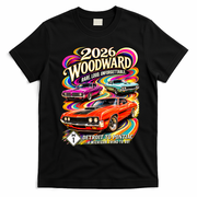 2026 Groovy Woodward Detroit To Pontiac Car Show T-Shirt - Black