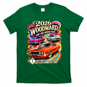2026 Groovy Woodward Detroit To Pontiac Car Show T-Shirt - Irish Green