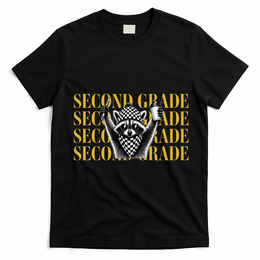 2nd Second Grade Raccoon Back To School T-Shirt - Black