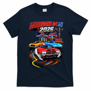 2026 Woodward Ave M1 Neon Lights  T-Shirt - Navy Blue