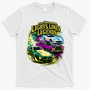 2026 Woodward Lights Lines Legends Cars Front & Back  T-Shirt - White