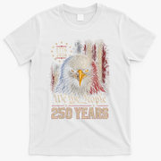 250 Years We The People Bald Eagle American Flag T-Shirt - White