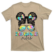 2nd Grade Vibes Messy Hair Bun Back To School First Day T-Shirt