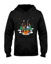 Guitar Santa Hat Christmas Tree Funny Music Loves Xmas Gifts T-Shirt