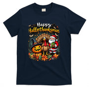 happy hallothanksmas for halloween thanksmas holiday season T-Shirt