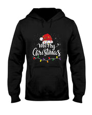 Merry Christmas Lights Red Santa Hat Xmas Family Men Women T-Shirt