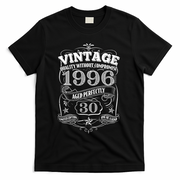 30th Birthday 1996 Vintage Funny Aged Perfectly T-Shirt - Black