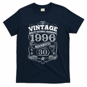 30th Birthday 1996 Vintage Funny Aged Perfectly T-Shirt - Navy