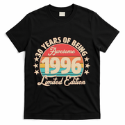 30th Birthday 30 Years Of Being Awesome 1996 Limited Edition T-Shirt - Black
