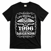 30th Birthday Life Begins At 30 Born In 1996 The Year Of Legends T-Shirt - Black