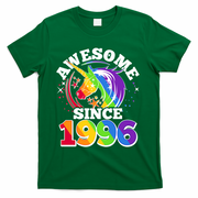 30th Birthday Rainbow Unicorn Awesome Since 1996 T-Shirt - Green