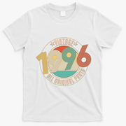 30th Birthday Vintage 1996 All Original Parts Emblem T-Shirt - White