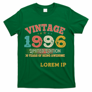 30th Birthday Vintage 1996 Limited Edition 30 Years Of Being Awesome T-Shirt - Green