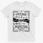 30th Birthday Vintage 1996 Genuine Quality Age To Perfection Original Parts Mostly T-Shirt - White