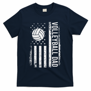 Vintage Volleyball Dad Usa Flag Retro Fathers Day Daddy Papa T-Shirt