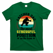 Softball Catcher Dad Funny Dad Of A Softball Catcher Father Meaningful Gift T-Shirt
