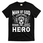 Man Of God Husband Daddy Protector Hero Dad Father's Day T-Shirt