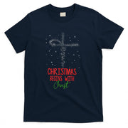 Christmas Begins With Christ Cross Christian Religious Xmas T-Shirt