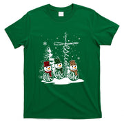 Jesus Faith Hope Love Snowman Funny Merry Xmas For Christian Long Sleeve T-Shirt