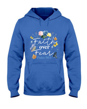 Faith Over Fear Flower Butterfly Christian Bible Verse T-Shirt