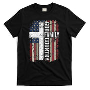 God Family Country Patriotic Christian Cross USA T-Shirt