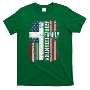 God Family Country Patriotic Christian Cross USA T-Shirt