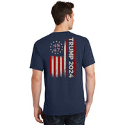 45 47 Trump 2024 American Flag Front And Back T-Shirt