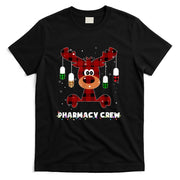Funny Red Plaid Reindeer Pharmacy Crew Christmas Gift T-Shirt