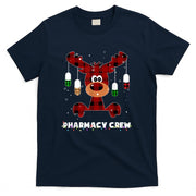 Funny Red Plaid Reindeer Pharmacy Crew Christmas Gift T-Shirt