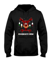 Funny Red Plaid Reindeer Pharmacy Crew Christmas Gift T-Shirt