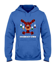 Funny Red Plaid Reindeer Pharmacy Crew Christmas Gift T-Shirt