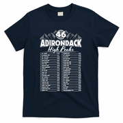46 Adirondack Mountain Climbing Checklist T-Shirt - Navy
