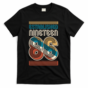 40th Birthday 1986 Established Nineteen 86 T-Shirt - Black