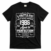40th Birthday 1986 Vintage Quality Without Compromise Aged To Perfection Genuine T-Shirt - Black
