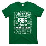 40th Birthday 1986 Vintage Quality Without Compromise Aged To Perfection Genuine T-Shirt - Green