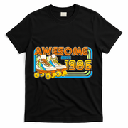 40th Birthday Awesome Since 1986 Retro Roller Skates  T-Shirt - Black