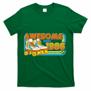 40th Birthday Awesome Since 1986 Retro Roller Skates  T-Shirt - Green