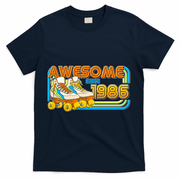 40th Birthday Awesome Since 1986 Retro Roller Skates  T-Shirt - Navy