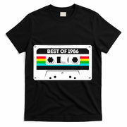 40th Birthday Best Of 1986 Cassette Mix Tape  T-Shirt - Black